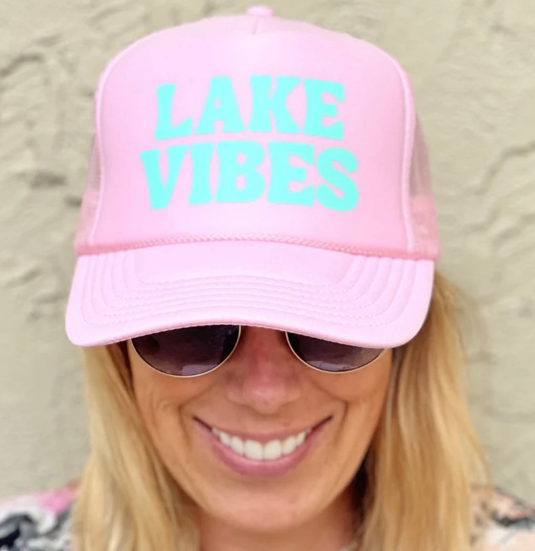 Arnie and Ollie Light Pink Lake Vibes Trucker Hat